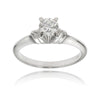 .42 Carat Diamond Solitaire Engagement Ring With A Narrow Knife Edge, Ribbed Band Default Title