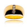 Gentleman'S Diamond Set Wide Gold Domed Band Default Title