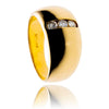 Gentleman'S Diamond Set Wide Gold Domed Band Default Title