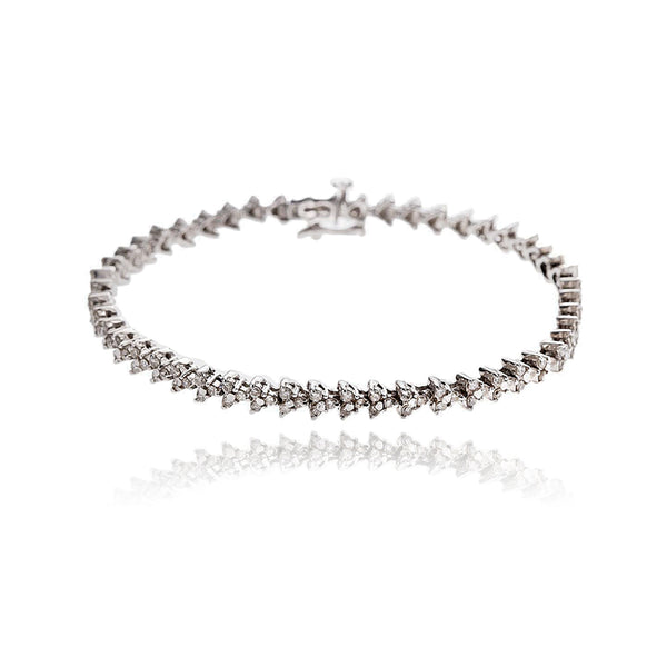 Chevron Style 1.85 Carat Diamond Tennis Bracelet Default Title