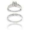 Invisibly Set Diamond Engagement Ring & Wedding BandSet Default Title