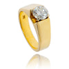 Bold 14K Yellow & White Gold 1.00 Carat Diamond Solitaire Engagement Ring Default Title