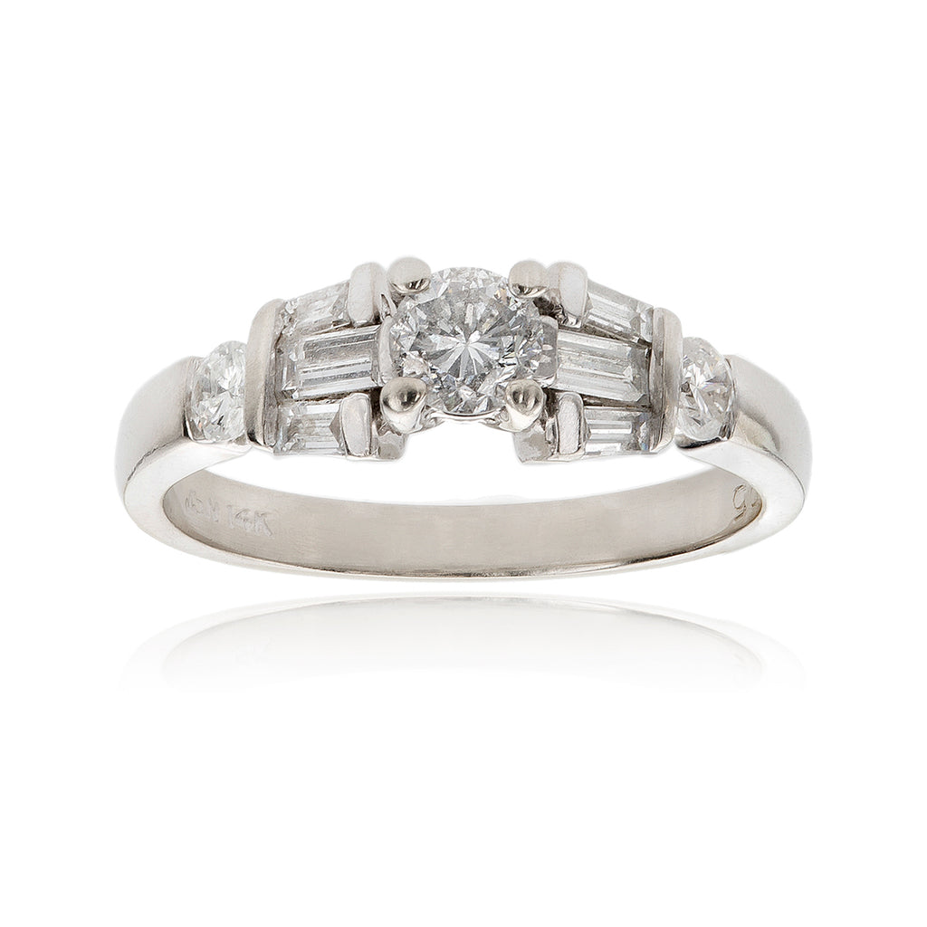 Stunning 14kt White Gold Diamond Engagement Ring Default Title