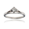 18KT White Gold .30 Carat Solitaire Diamond Engagement Ring with Split Shoulders Default Title