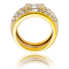 14K Yellow & White Gold Wide BandStyle Ring With Baguette & Round Shaped Diamonds Default Title