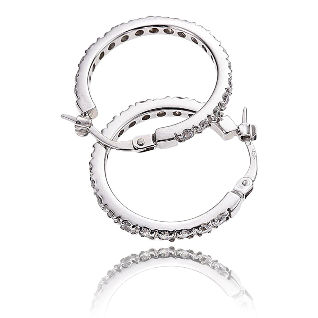 Prong-Set Cubic Zirconia Hoop Earrings Default Title