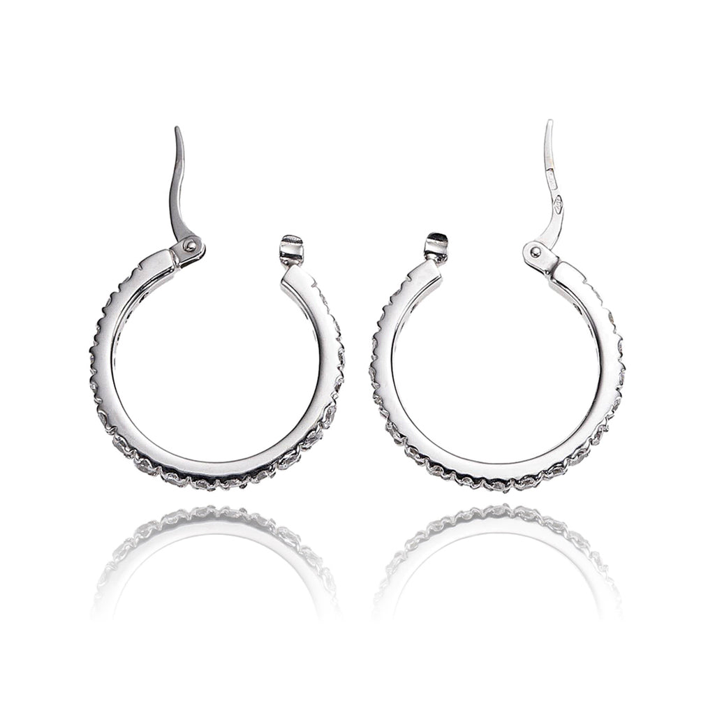 Prong-Set Cubic Zirconia Hoop Earrings Default Title