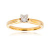 18KT Yellow Gold and Platinum .40 Carat Princess Cut Diamond Solitaire Ring Default Title