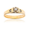 14KT Yellow and White Gold Diamond Engagement Ring with Heart Shoulders Default Title