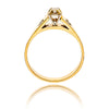 14KT Yellow and White Gold Diamond Engagement Ring with Heart Shoulders Default Title