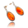 .925 Oval Amber Drop Earrings Default Title