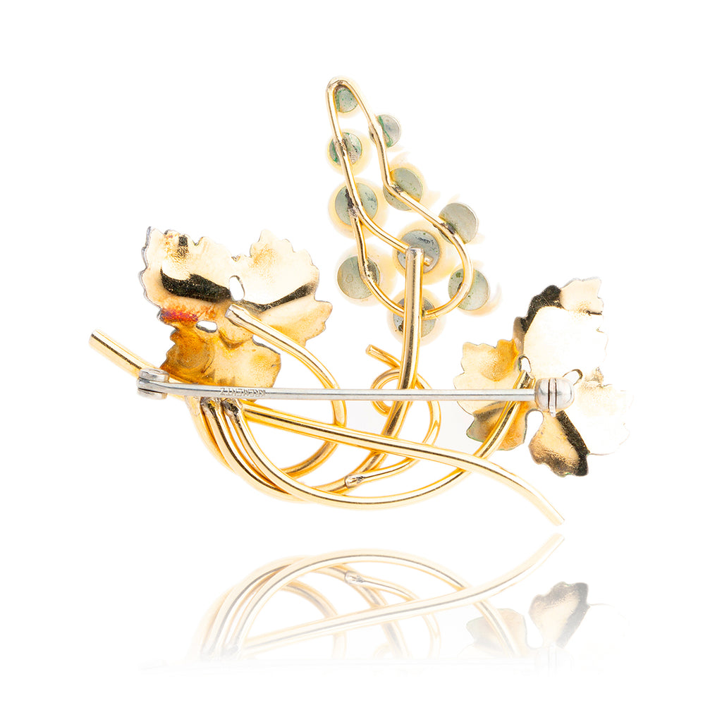 14K Yellow Gold Grape Pearl Brooch Default Title