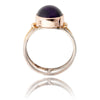 .925 & 9K Yellow Gold Round Cab Amethyst Ring Default Title