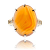 .925 & 9K Yellow Gold Oval Amber Ring Default Title