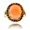 .925 & 9K Yellow Gold Oval Coral Col Star Gold Ring Default Title