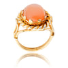 .925 & 9K Yellow Gold Oval Coral Col Star Gold Ring Default Title