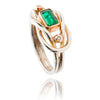 .925 & 9K Yellow Gold Rect Emerald Ring Default Title