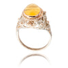 .925 & 9K Yellow Gold Oval Cab Citrine Ring Default Title