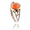 .925 & 9K Yellow Gold Oval Coral Ring Default Title