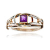 .925 & 9K Yellow Gold Square Amethyst Ring Default Title