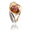 .925 & 9K Yellow Gold Rnd Garnet Ring Default Title