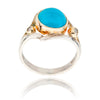 .925 & 9K Yellow Gold Rnd Turquoise Ring Default Title