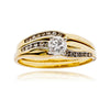 14KT Yellow and White Gold .40 Carat Diamond Solitaire Set with Channel-Set Shoulders and Soldered Wedding Band Default Title