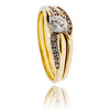 14KT Yellow and White Gold .40 Carat Diamond Solitaire Set with Channel-Set Shoulders and Soldered Wedding Band Default Title