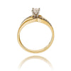 14KT Yellow and White Gold .40 Carat Diamond Solitaire Set with Channel-Set Shoulders and Soldered Wedding Band Default Title