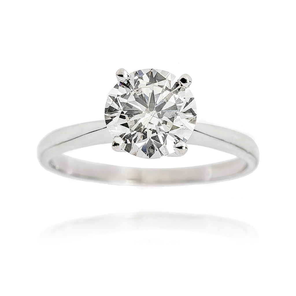 18K White Gold 2.16 Carat Diamond Solitaire Ring Default Title