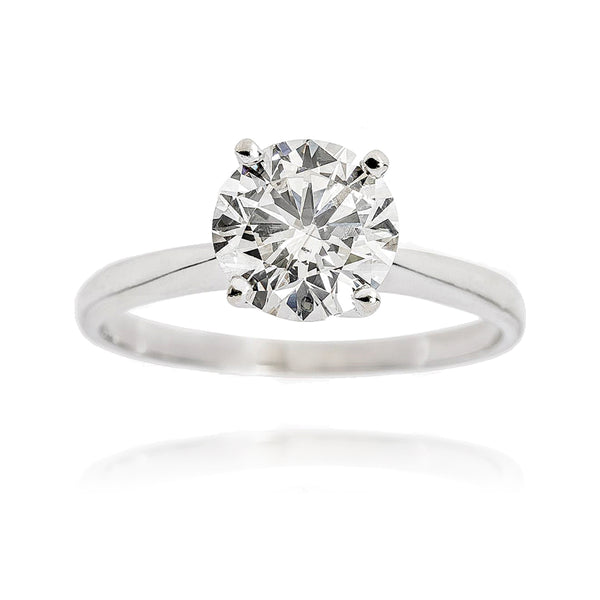 18K White Gold 2.16 Carat Diamond Solitaire Ring Default Title