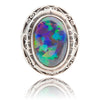 .925 Oval Black Opal Ring Default Title