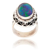 .925 Oval Black Opal Ring Default Title