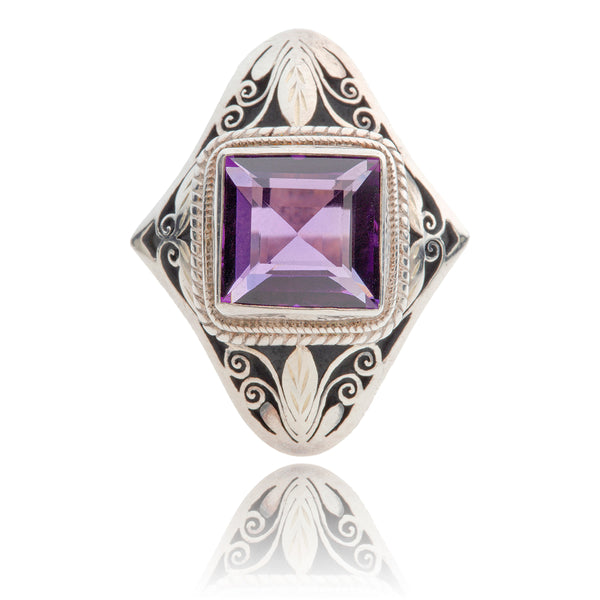 .925 Square Amethyst Ring Default Title