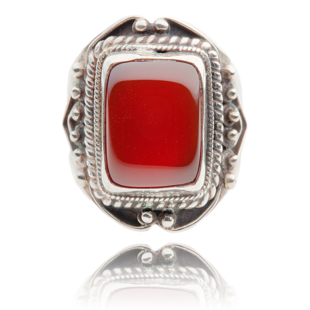 .925 Rectangular Carnelian Rin Default Title