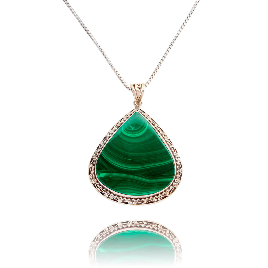 .925 PEarringshape Malachite Pendant Default Title