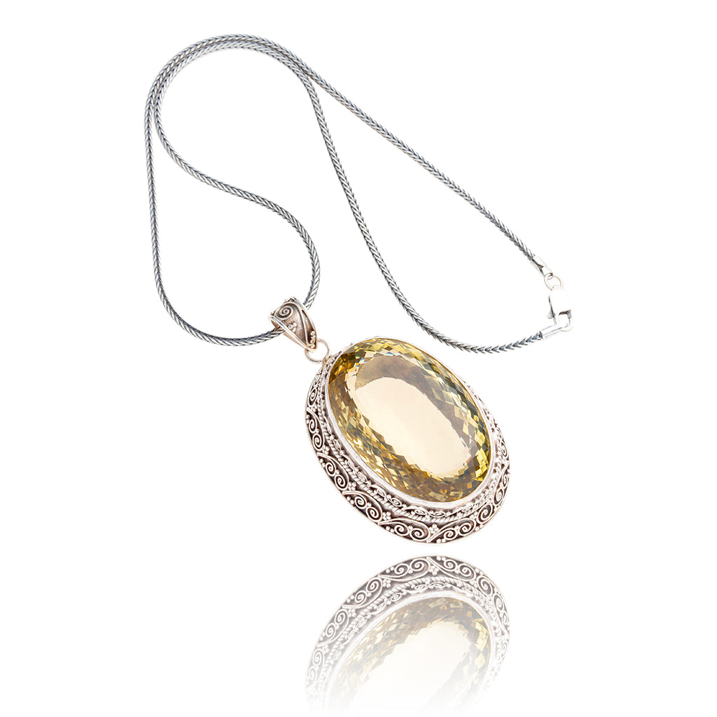 .925 Oval Lemon Topaz Pendant Default Title