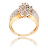 10KT Yellow Gold and Rhodium Enhanced Marquise Shaped Diamond Cluster Ring Default Title