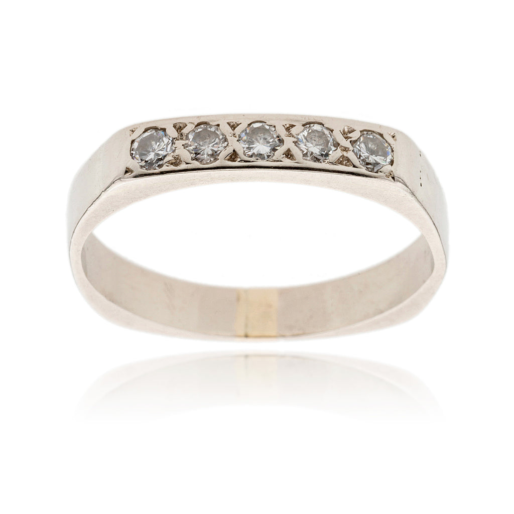 14K White Gold 5-Stone .27Ctw Diamond Band Default Title