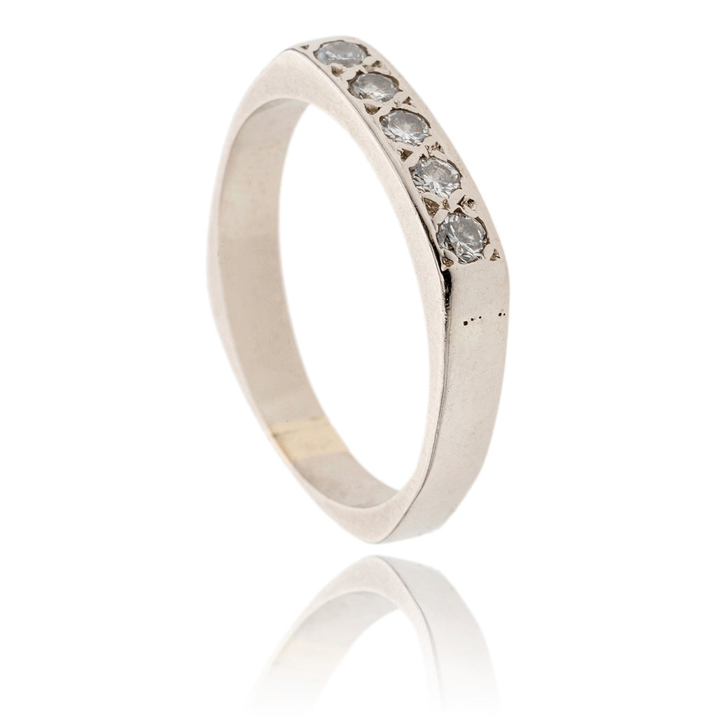 14K White Gold 5-Stone .27Ctw Diamond Band Default Title