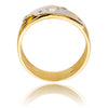 14KT Two Tone, Yellow and White Gold Bezel-Set White Stone Band Style Ring Default Title