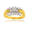 14KT Yellow and White Gold 1.00ctw 3-Row Diamond Ring Default Title