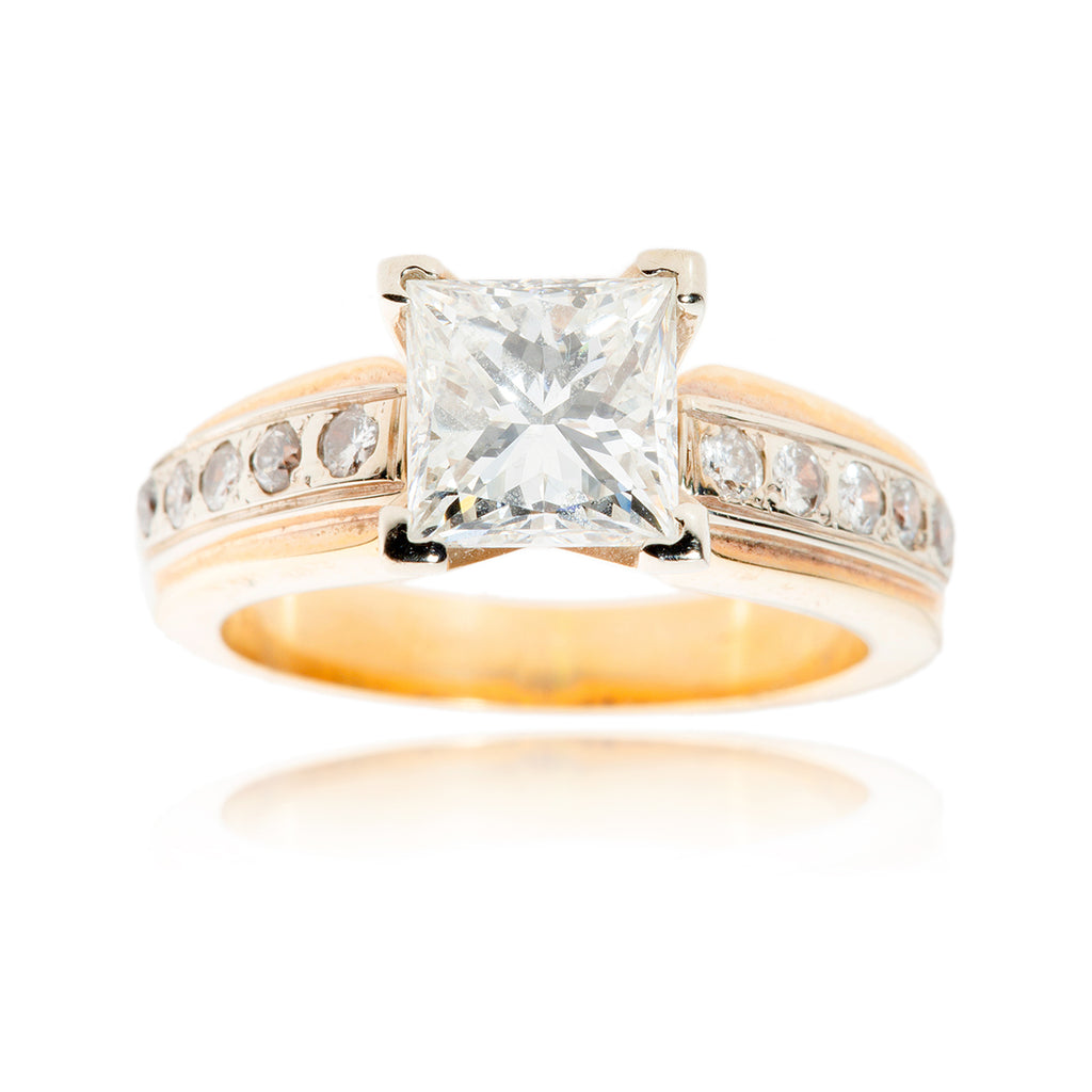 14K 1.75Ct Princess Diamond Engagement Ring Default Title