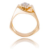 14K  Yellow Gold Diamond Solitaire Ring With Split Yin Yang Shank Default Title