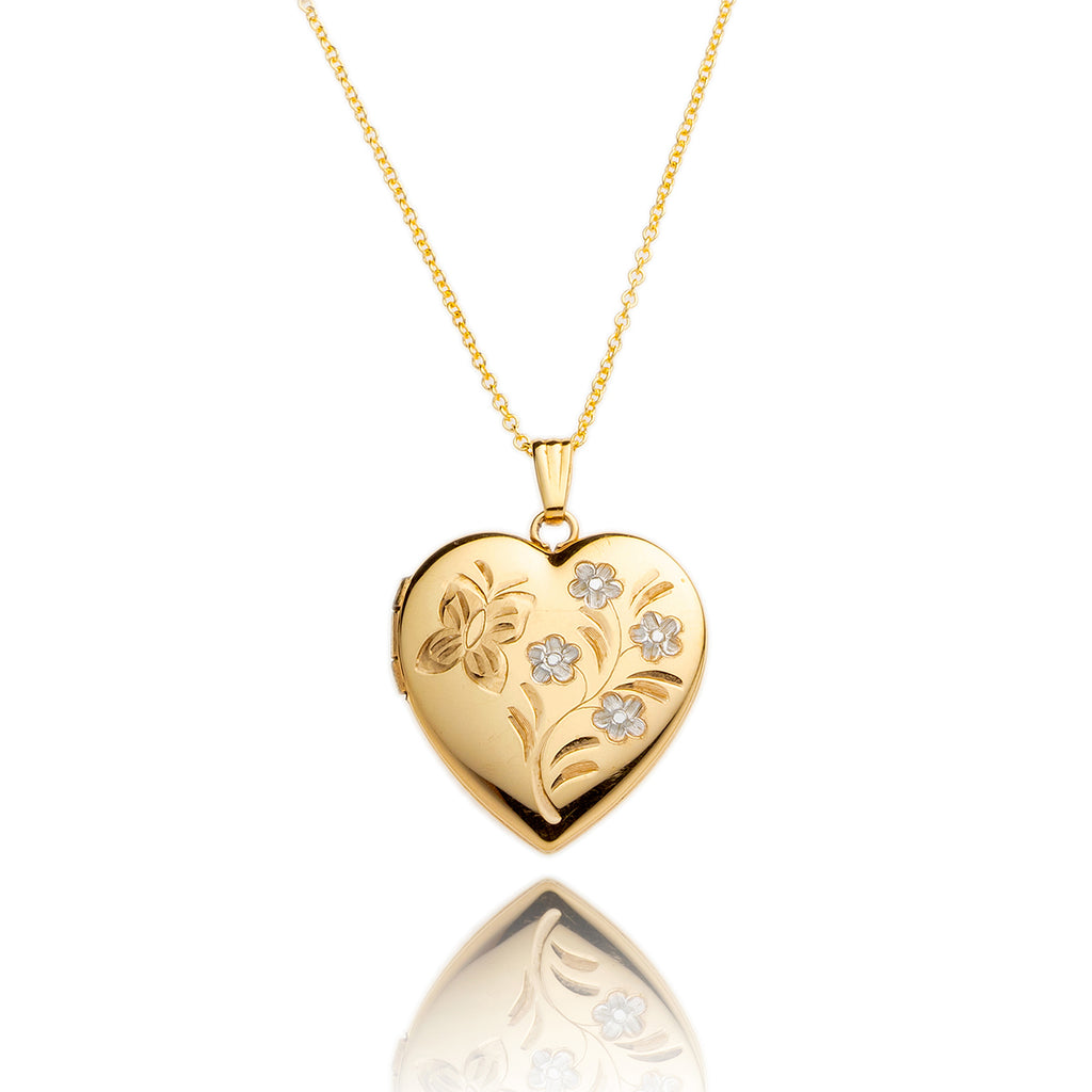 10K Yellow Gold Heart Shaped Locket Pendant Default Title