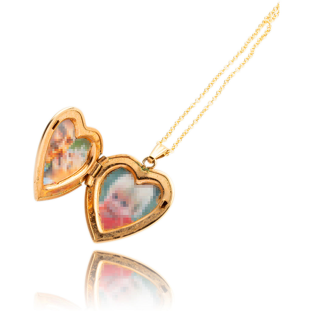 10K Yellow Gold Heart Shaped Locket Pendant Default Title