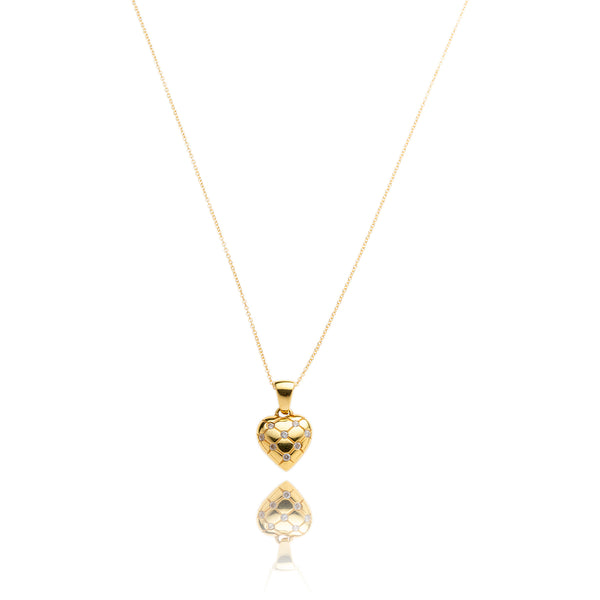 18K Diamond Heart Pendant with 14K Yellow Gold Chain Default Title