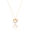 10K  Yellow Gold Baguette & Round Diamond Heart Pendant With Gold Chain Default Title