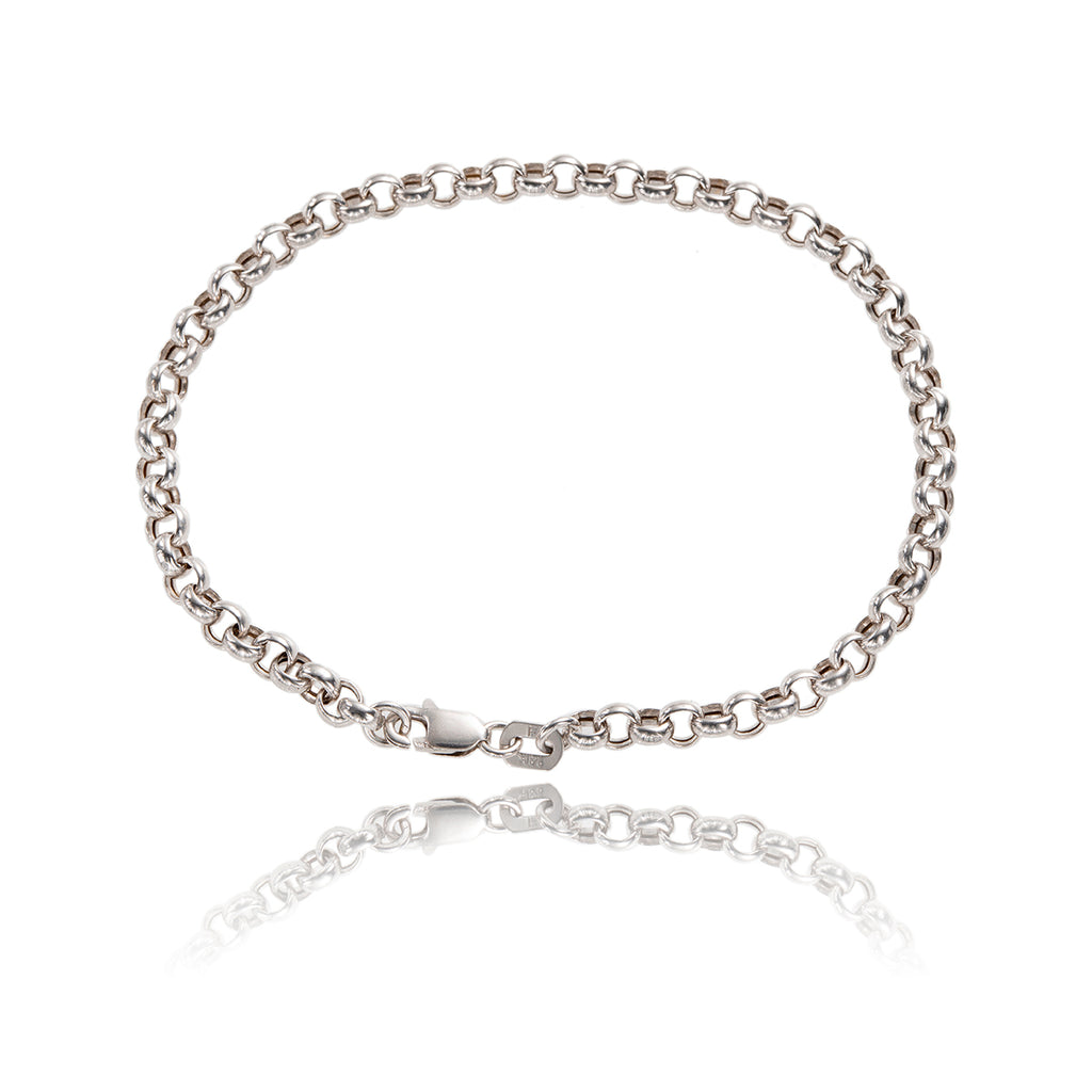 14K White Gold Rolo Link Bracelet Default Title