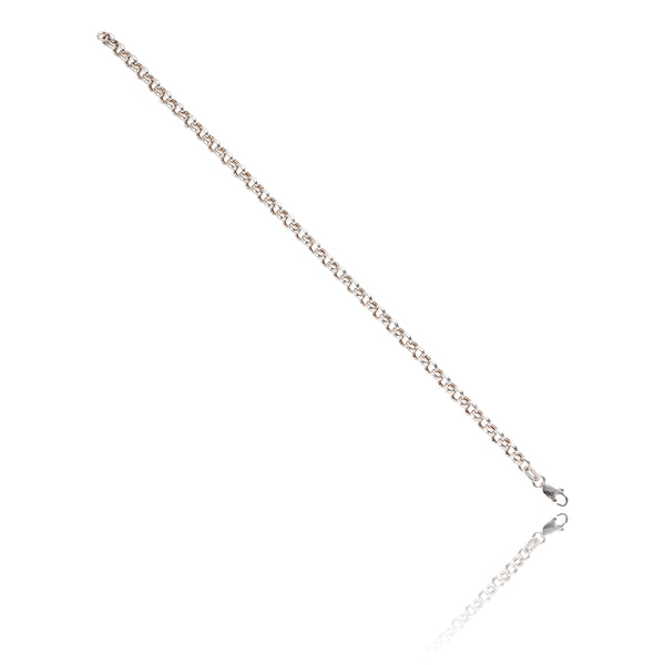 14K White Gold Rolo Link Bracelet Default Title